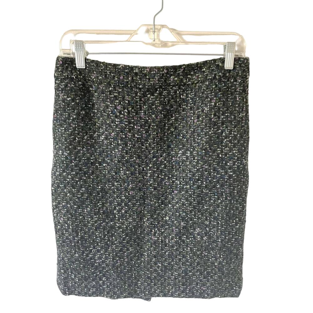 J. Crew Wool Mohair Pencil Knee Length Skirt Green Purple Size 6